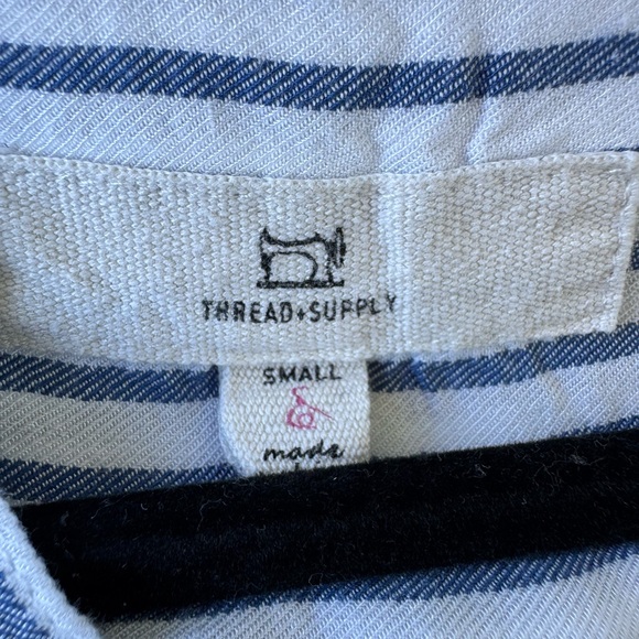 Thread & Supply Blue and White Striped Blouse - Picture 3 of 3